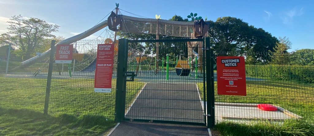 A photograph of King George's Playing Fields, Brentwood adventure play area